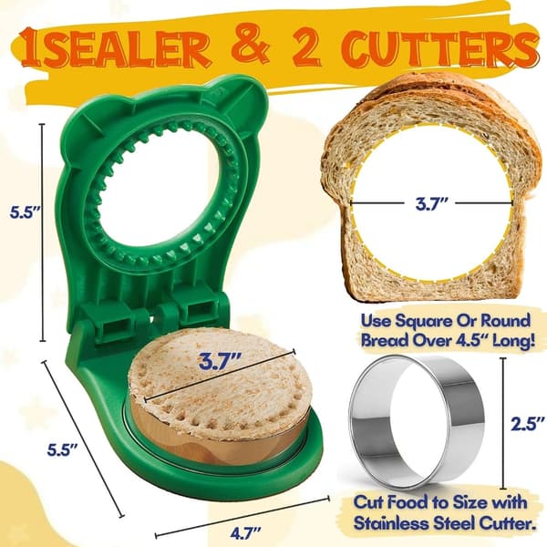 Sandwich Cutter ja Sealer Uncrustables Sandwich Maker Pyöreä