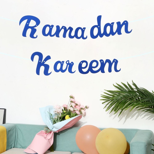 Hängande flagga Bunting Banner BLÅ RAMADAN KAREEM blue Ramadan Kareem-Ramadan Kareem