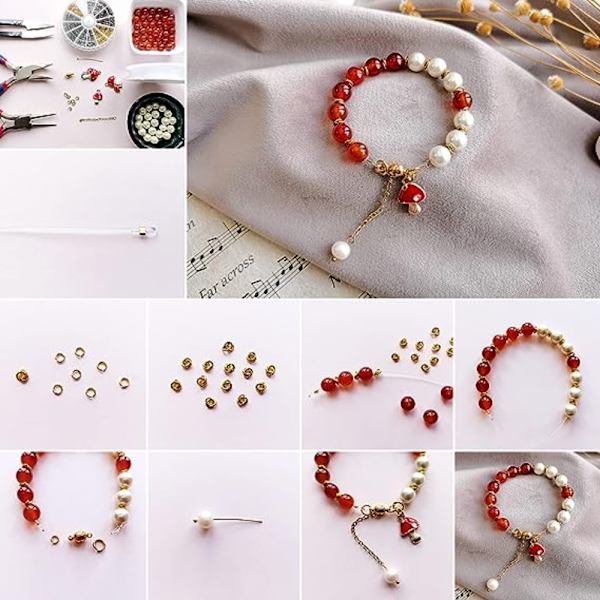20 kpl emalisieniriipus Charms Red Mushroom