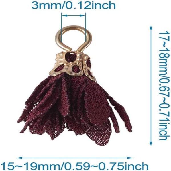 Flower Charms Cloth Flower Charms Blandet farvestof