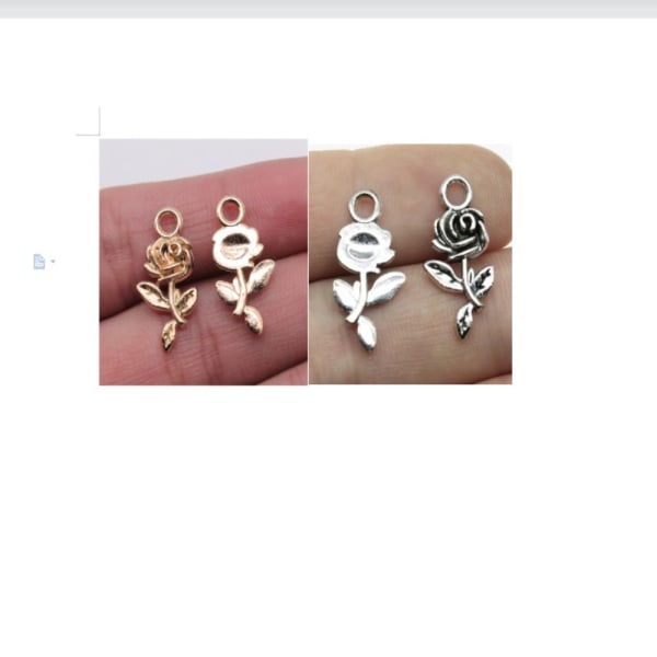 120 kpl Charms Rose Charms -kukkariipuksia SET