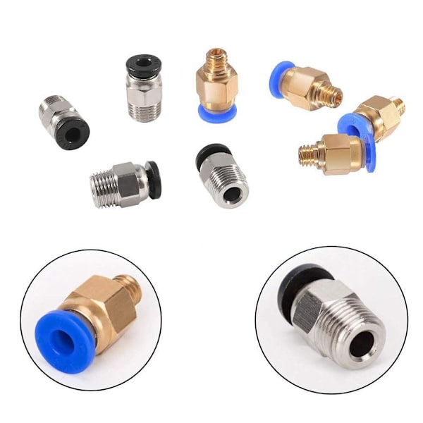 20st PC4-M10 pneumatisk passning PC4-M6 hane rakt PTFE-rör
