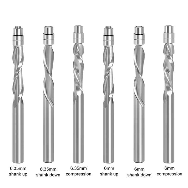 Jyrsinterät Puuntyöstöjyrsimet 6MM PURISTUS 6MM 6mm compression