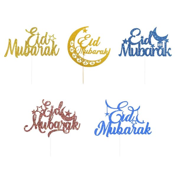 5 st Eid Mubarak Bak Cupcakes Toppers B B