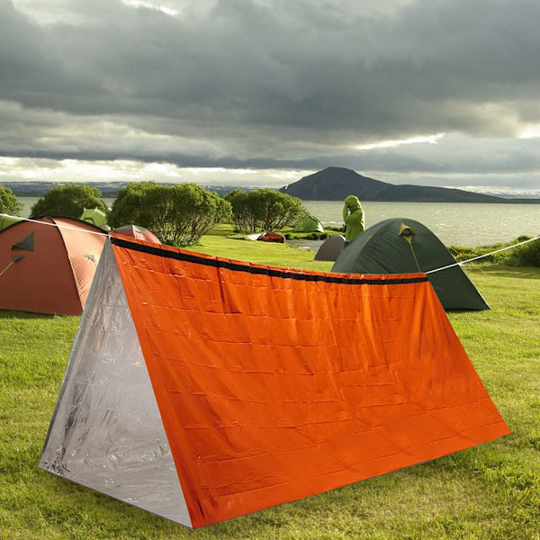 Utomhus bärbar PE Emergency Survival Tent Sovsäck orange