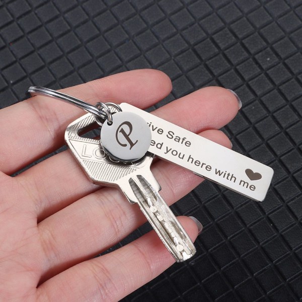Drive Safe Keychain A-Z 26 Initialer Bokstäver Nyckelring T T