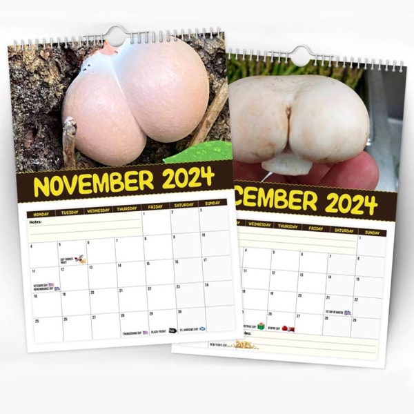2024 Maailman suurimmat sienet -kalenteri Seinäkalenteri roikkuu