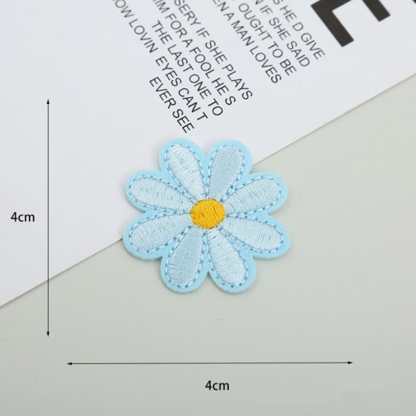 40 STK Flower Brodered Patches Brodery Pads GUL yellow