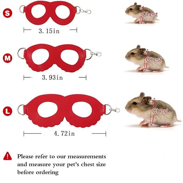 3 Stk Hamster Bryststrop Egern Snor Træk Reb SORT Black