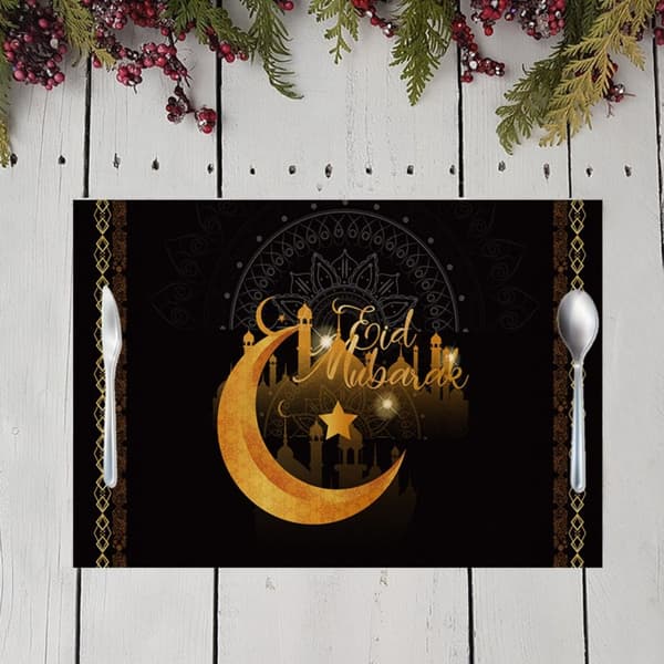 2 st 32x42cm Eid Mubarak Bordstablett