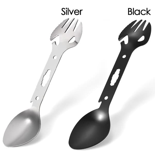 Outdoor Fork Spoon Pullonavaaja MUSTA Black