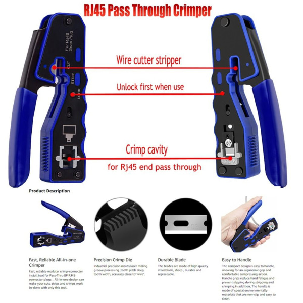 Tang Crimp Tool RJ45 Pass Through