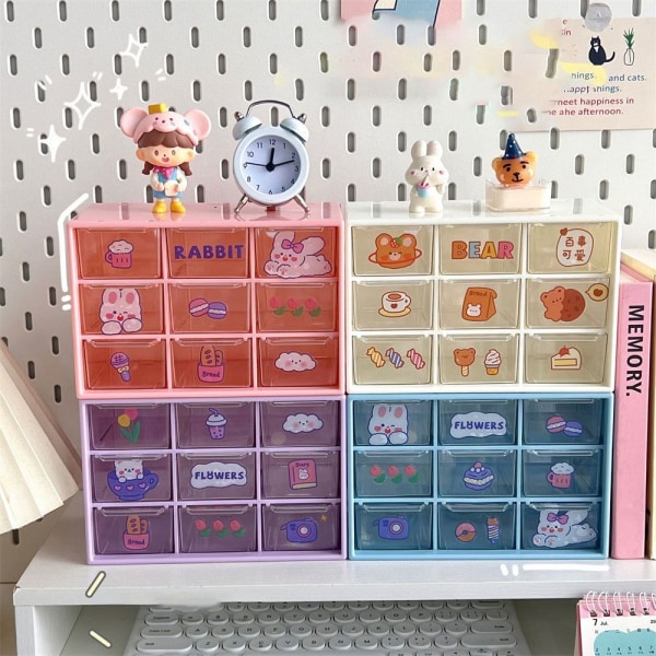 Oppbevaringsboks Desktop Organizer 4 GRIDS BLÅ 4 GRIDS BLÅ 4 grids blue