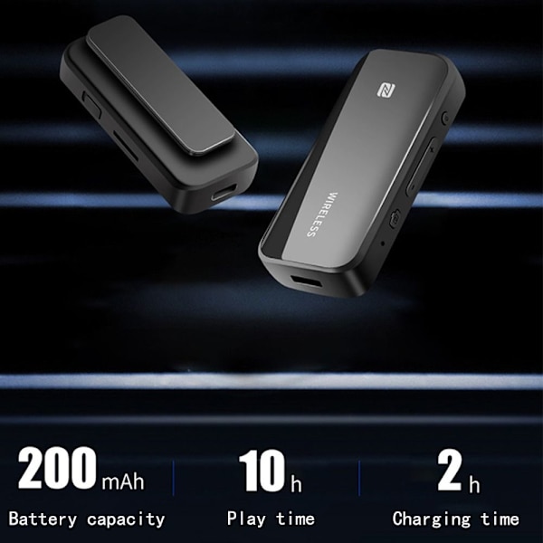 Bluetooth-mottaker sender stereolyd Black