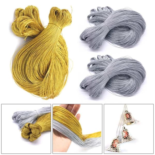 100m Guld Silver Sladd Presentförpackning String GULD 2MM 2MM gold 2mm-2mm