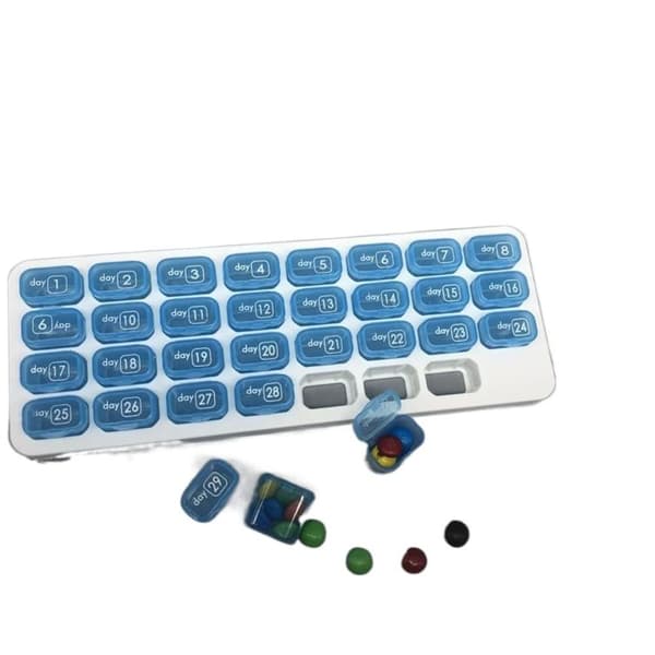 31 Grid Pills Box Organizer PUNAINEN red