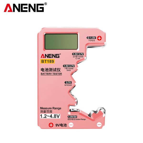 Batteritester Batteridetektor PINK Pink