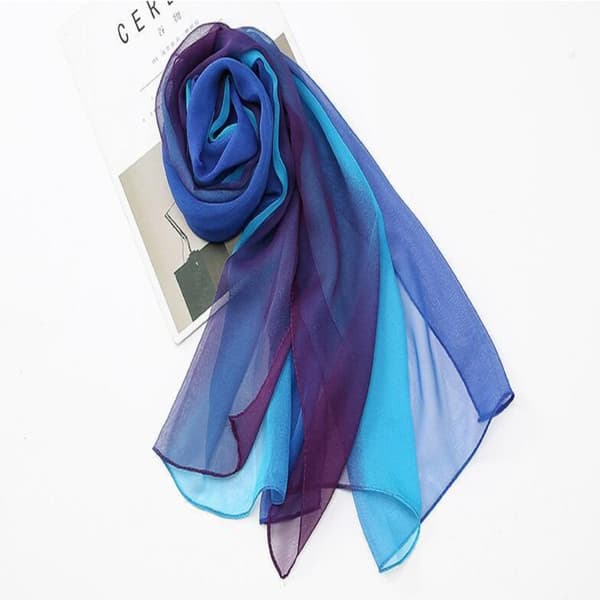 Silk Scarf Sjal BLÅ Blue