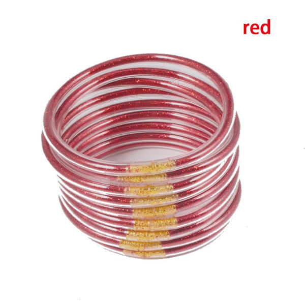 9kpl/ set set silikonirannekkeet PUNAINEN PUNAINEN red