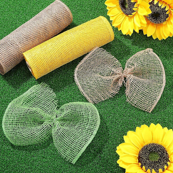 2 rullar Burlap Deco Mesh Decor Mesh Band Omslagsband