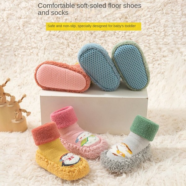 2 paria Baby kävelykengät ja -sukat Baby liukumattomat sukat PINK&GREY 14cm