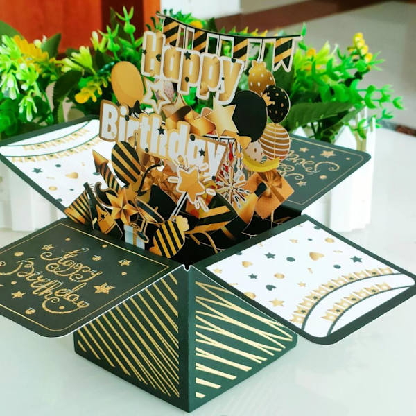 3D Pop-up buket papirblomster 3 3 3
