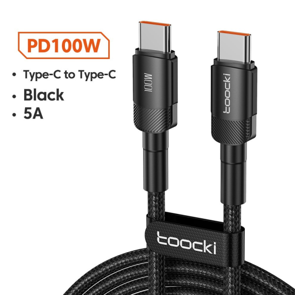 Mobil Datakabel Ladekabel 2M100W SORT 100W SORT 2m100W Black
