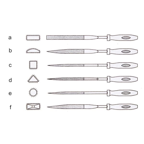 6 stk træraspfiler Assorterede rasper A A A