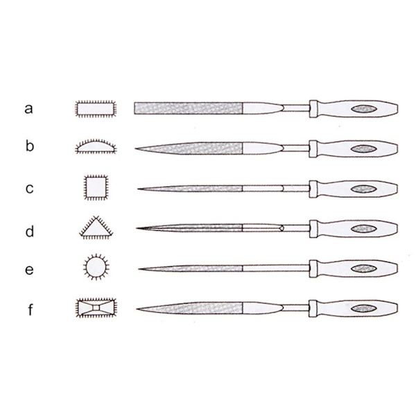 6 stk Treraspfiler Assorterte rasper A A A