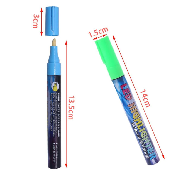 5 kpl Queen Bee Marker Pen LED Highlighter LIGHT GREEN LIGHT Light Green