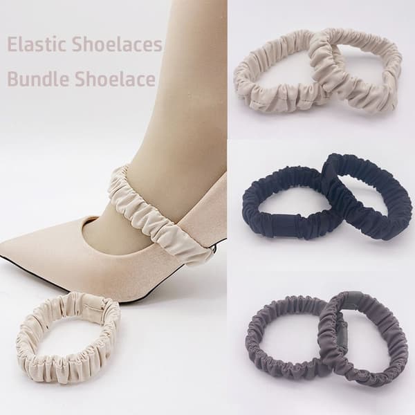 Elastiske skolisser Skostropper SVART black