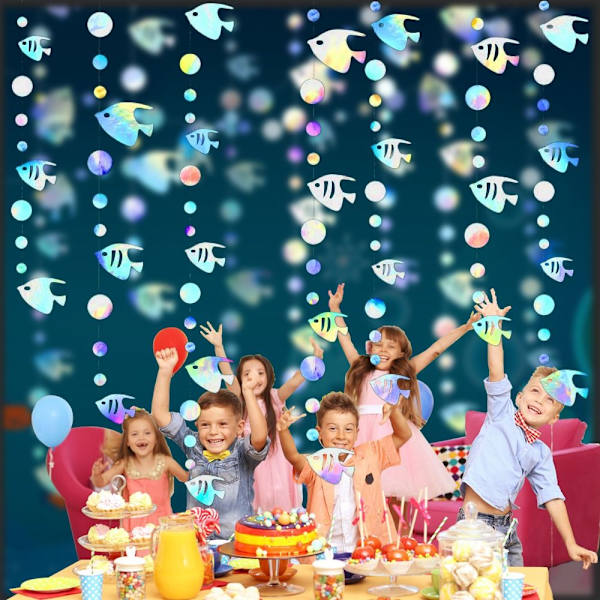 2 kpl Ocean Fish Paper Garland Ocean -teemaista juhlakoristetta