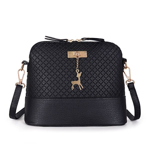 Kvinder Coin Bag Læder Skuldertaske SORT black
