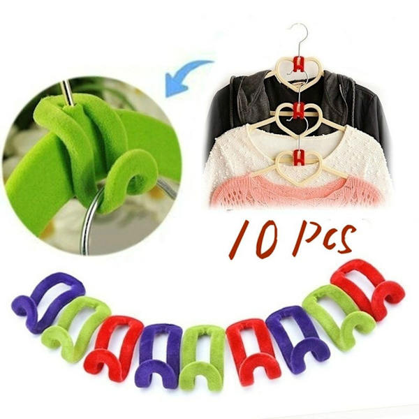 10 kpl Flocking Vaateteline Vaateripustin MUSTA black