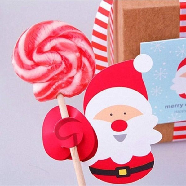 Julekort Lollipop Kort NISSENSNissen Santa Claus