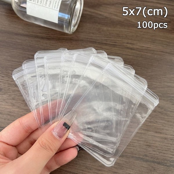 100 kpl Itsesulkeutuva pussi Zip lock 100 KPL 5X7CM 100 KPL 5X7CM 100pcs 5x7cm