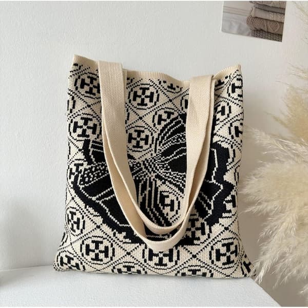 Håndvævet Taske Knot Håndledstaske SORT black