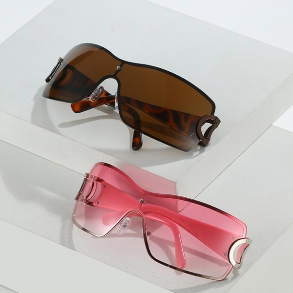Solbriller for kvinner Y2K Solbriller HVIT White