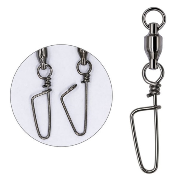 10 st Fishing Snap Connector med Pin Rolling Swivel 2 2 2
