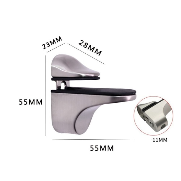 2STK Bracket Veggfeste Glasshylle Bracket MATTE OVERFLATE MATTE Matte surface
