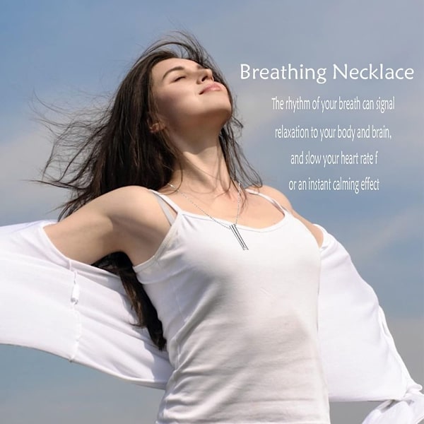Mindful Breathing Necklace Mindful Anapana Breathing Necklace silver