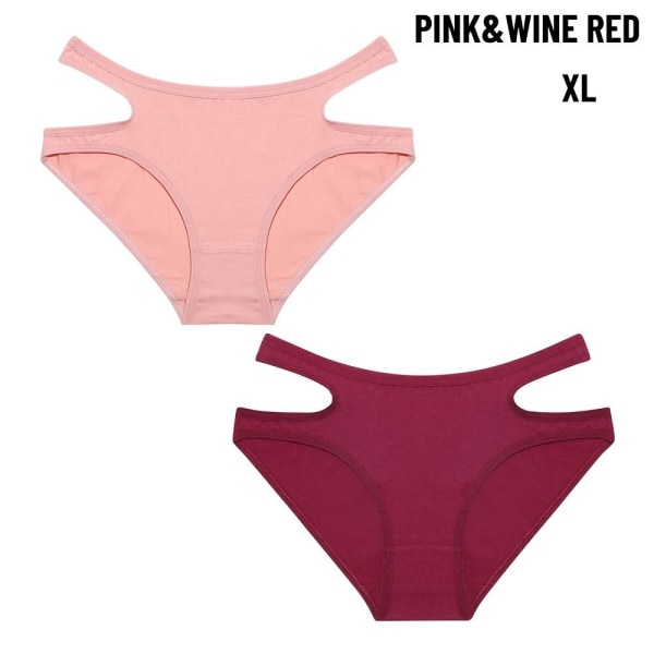Naisten alushousut Puuvillahousut PINK&WINE RED XL2 XL2 Pink&Wine Red XL2-XL2
