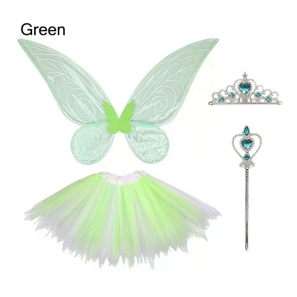 Butterfly Fairy Wings Princess Angel Wings VIHREÄ (4 KPL) VIHREÄ Green (4 Pcs)