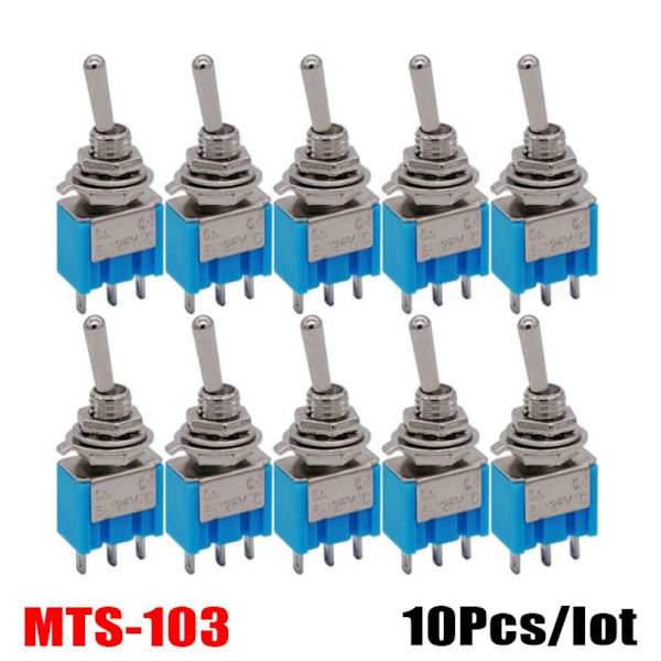 10st/lot Power Strömbrytare MTS-103 PÅ-AV-PÅ MTS-103 ON-OFF-ON
