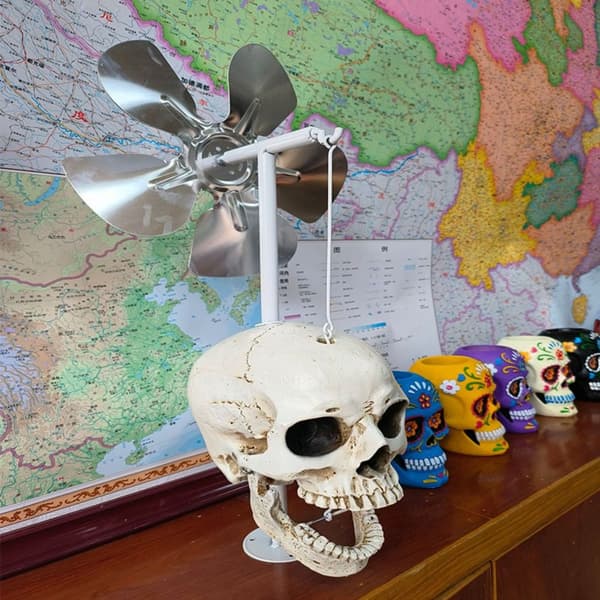 Skull Wind Spinner Vindspinner SVART black