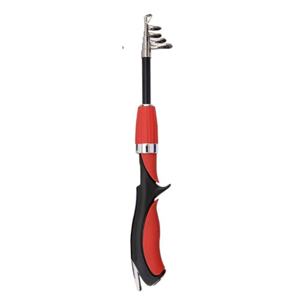 Teleskopisk fiskestang Bærbar fiskestang SORT RØD-1.6M Black Red-1.6m