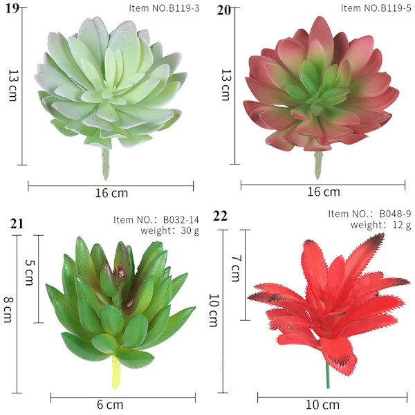 Dekoration Gröna konstgjorda suckulenter Växter 10 10 10