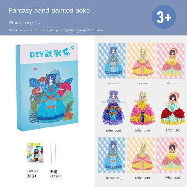 Poke Art DIY Leksaker Pedagogiska Poke Måleri HIMMELBLÅ Sky Blue