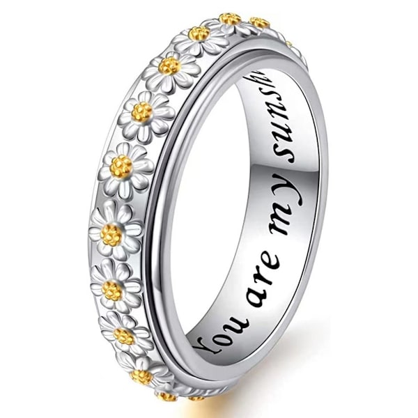 Daisy Roterende Ring Finger Ring Delikat 9 9 9