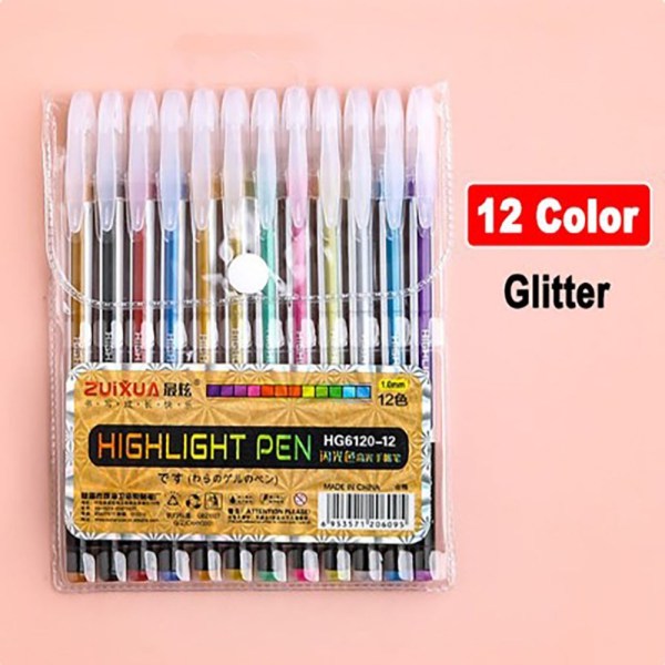 Highlighter Geelikynä Värillinen Neutraali Kynä 12 VÄRIÄ 12 VÄRIÄ 12 Colors